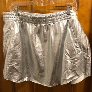 NWOT metallic silver miniskirt